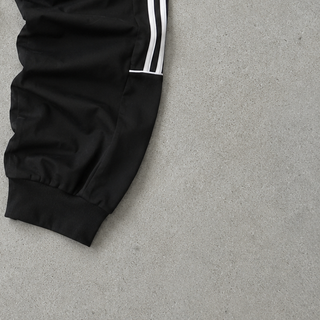 Y2K ADIDAS Rain Pants Black / White Rare (S)