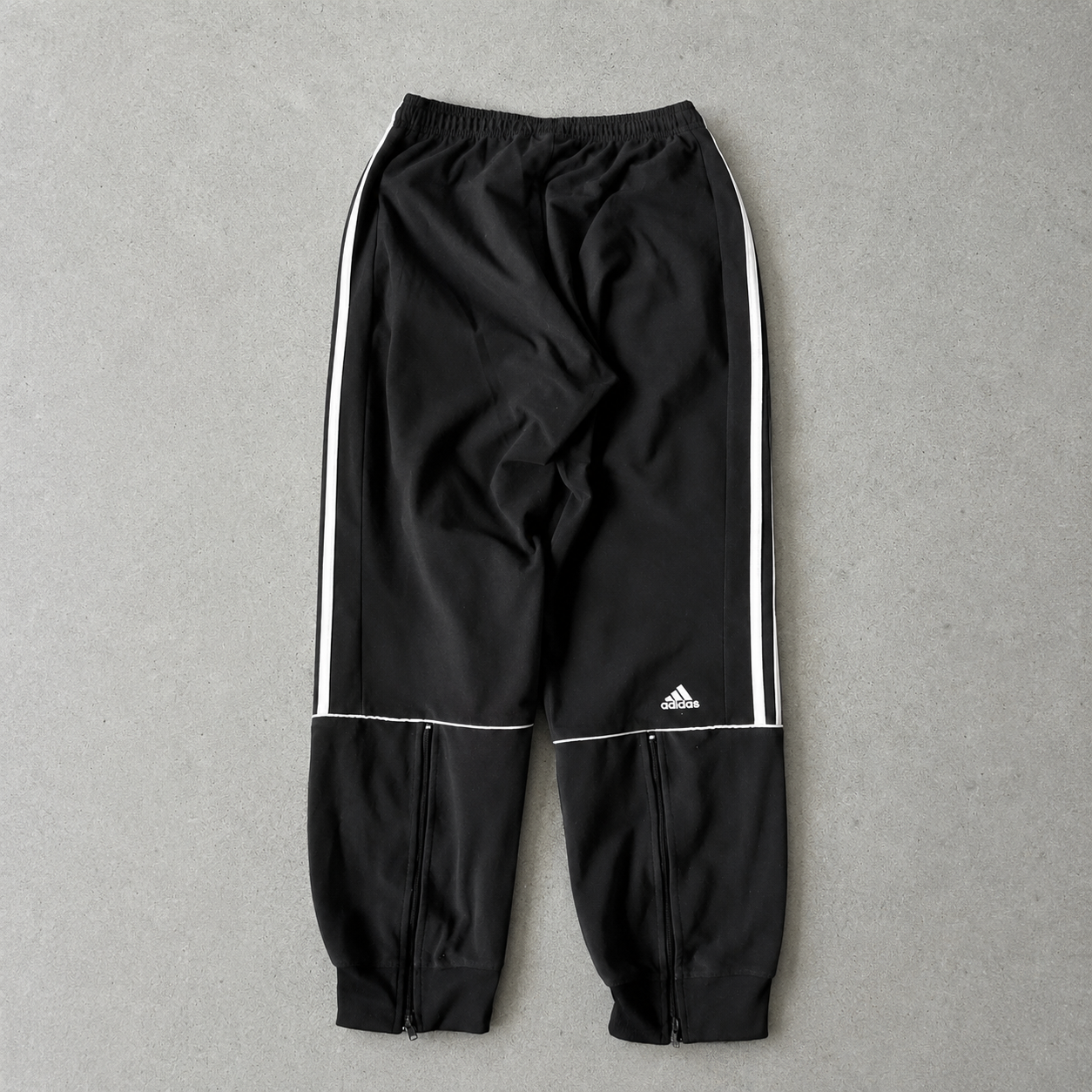 Y2K ADIDAS Rain Pants Black / White Rare (S)
