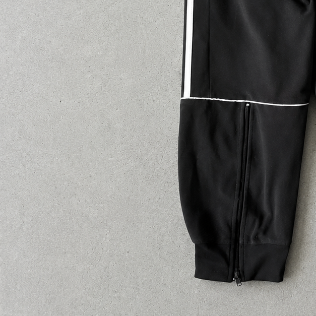 Y2K ADIDAS Rain Pants Black / White Rare (S)