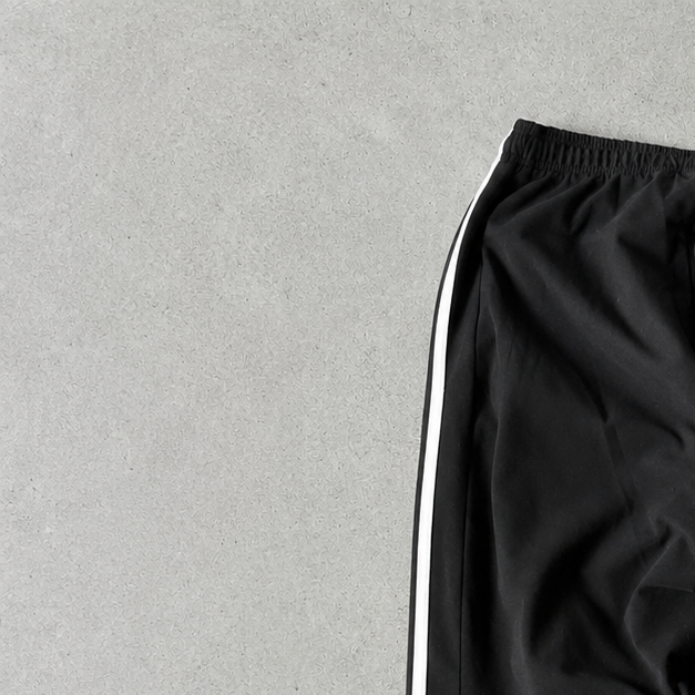 Y2K ADIDAS Rain Pants Black / White Rare (S)