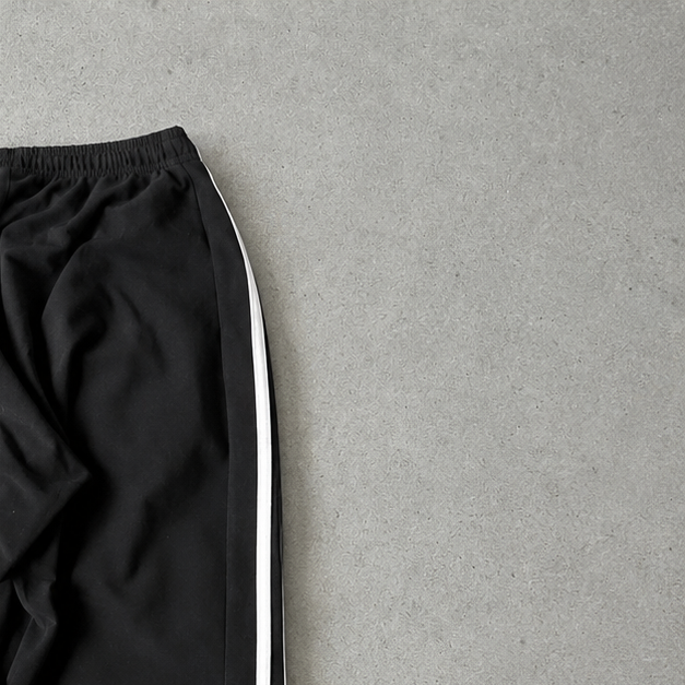 Y2K ADIDAS Rain Pants Black / White Rare (S)