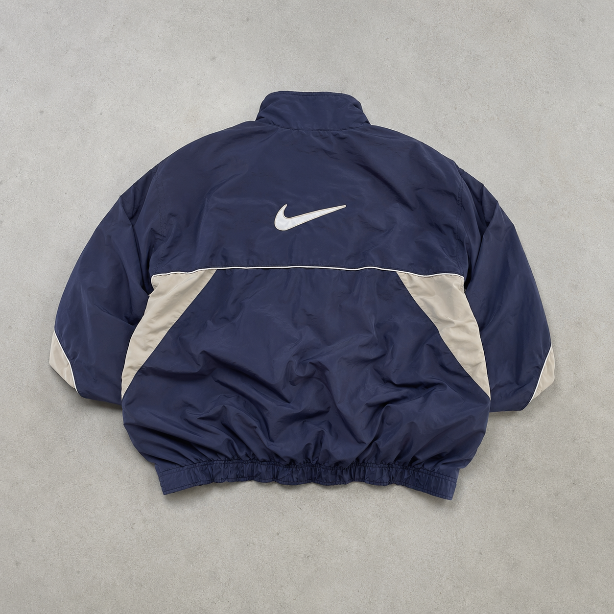 PSG 90s Y2K Nike Track Jacket Marineblau, Beige Limited (M)