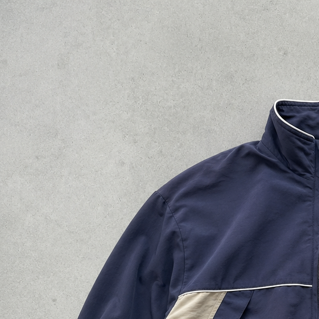 PSG 90s Y2K Nike Track Jacket Marineblau, Beige Limited (M)